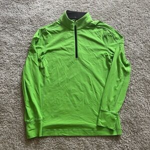 Lululemon Shirt Mens Medium Green Quarter Zip‎ Performance Stretch Outdoor